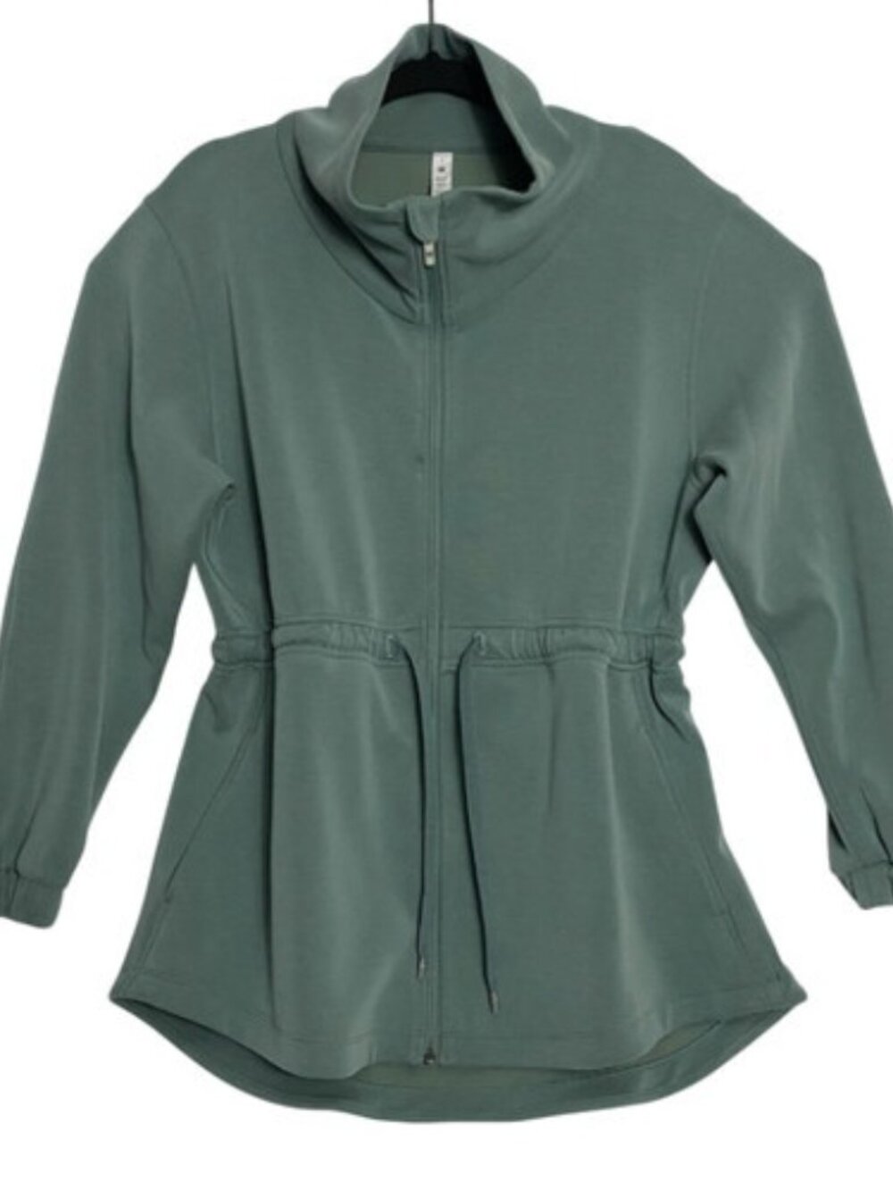 Lululemon Softstreme Cinch Waist Athletic Jacket Womens Teal Green Blue Size 8